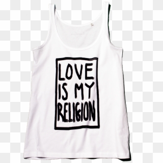 100 % Organic Cotton White Love Is My Religion Tank - Active Tank Clipart