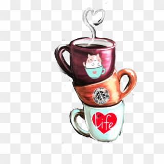 #starbucks #cat #mylife #cups #coffee #mugs #freetoedit - Ceramic Clipart