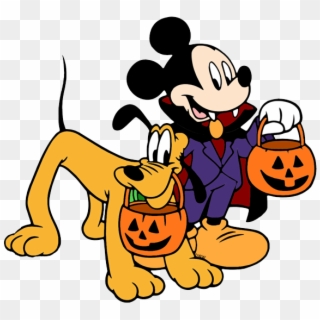 Minnie Mouse With Kitten Png - Mickey And Pluto Halloween Clipart