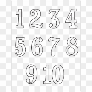 1 To 10 Numbers No Background - 1 To 10 Numbers For Colouring Clipart