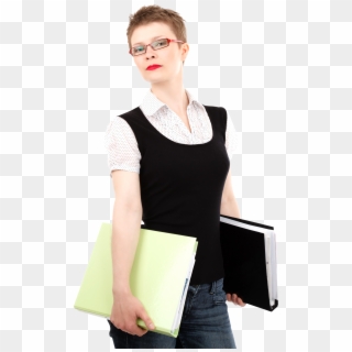 Download Business Woman Holding Files In Her Hands - Clip Art - Png Download