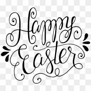 Happy Easter Black And White Clipart