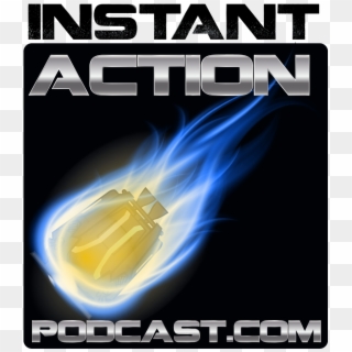Instant Action Podcast Itunes Logo Blue Flames - Graphic Design Clipart