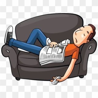 Couch Potato - Man Sleeping Cartoon Clipart