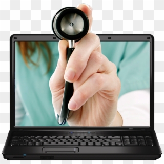 Laptop And Stethoscope - Laptop Hp Clipart