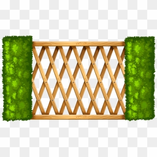 Wooden Fence With Plants Png Clipart - Fence Clipart Png Transparent Png