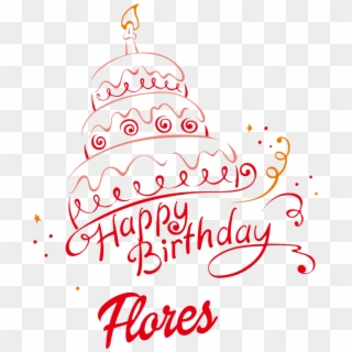 Flores Happy Birthday Vector Cake Name Png - Happy Birthday Cake Name Sania Clipart