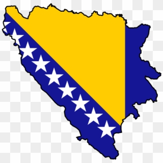 Bosnian Flag Map - Bosnia And Herzegovina Png Clipart
