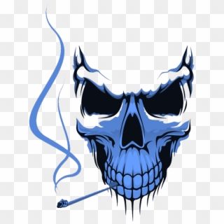 Skull Smoking Cig Tattoo - Danger Skull Clipart