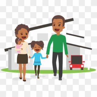 Family Buying A House - Buying A House Png Clipart