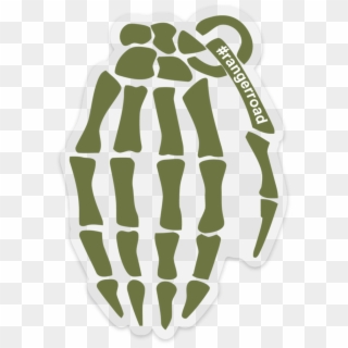Od Green Ranger Road Sticker - Skeleton Hand Grenade Clipart