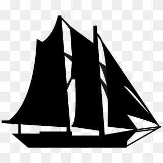 Ship Svg Outline - Schooner Png Clipart