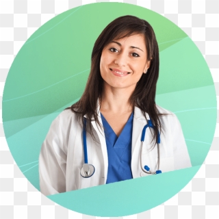Smiling Physician Against Gradient Background - Middle Eastern Female Doctors Clipart