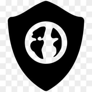 Earth Symbol On Protection Shield Comments - Eye White Icon Png Clipart