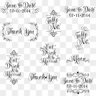 Save The Date Stamp - Calligraphy Clipart