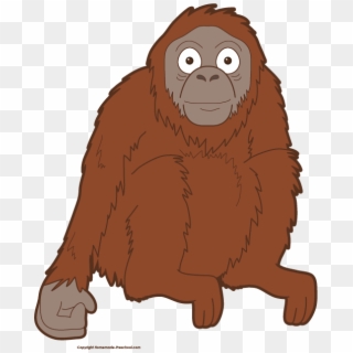 Free Monkey Clipart Graphic Black And White Stock - Orangutan Clipart Png Transparent Png