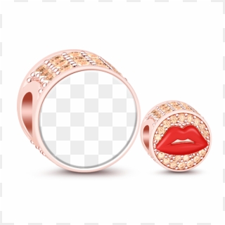 "kiss You" Rose Gold Plated Champagne Stones Inlaid - Gemstone Clipart