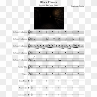 Black Flames Sheet Music Composed By Synthmusic Solstice - Paper Clipart