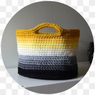 Crochet In Color - Grey And Yellow Crochet Bag Clipart