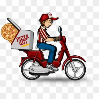 Published September 29, 2014 At 5000 × 3332 In - Pizza Delivery Biker Cartoon Png Clipart
