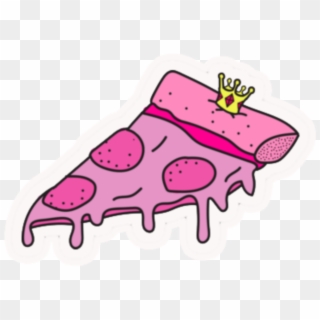 #kawaii #pink #pizza #pizzaslice #crown - Stickers Tumblr Pizza Png Clipart
