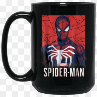 Marvel's Spider-man Game Logo Portrait Graphic Black - Mug Clipart