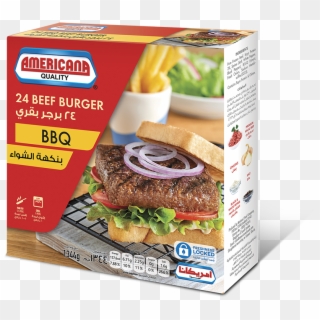 310402 Americana Square Burger Bbq Barbeque 1344g 24pcs - امريكانا شيش كباب Clipart