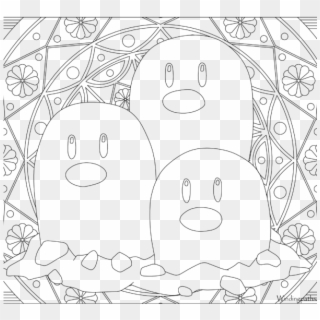 Adult Pokemon Coloring Page Dugtrio - Cubone Pokemon Colouring Pages For Adults Clipart