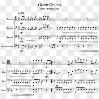 Green Greens Bassoon Quartet - Green Greens Trumpet Sheet Music Clipart