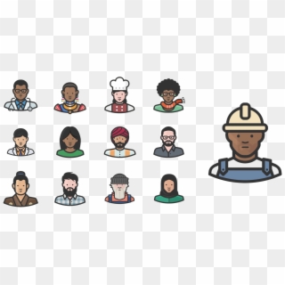 Diversity Avatars Icon Sets By Sketch And Build Clipart