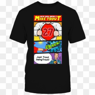 Mike Trout Super Hero Comic Strip Pop Art - Active Shirt Clipart