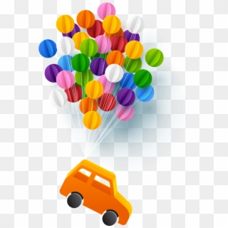 Graphic Of Car With Balloons Clipart