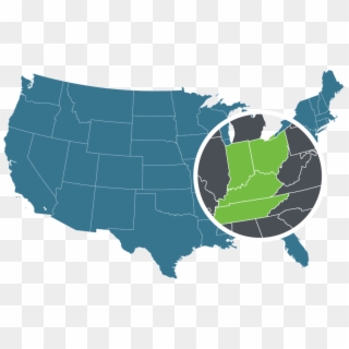 Eb-5 In Real Life - Map Of United States Blue Clipart