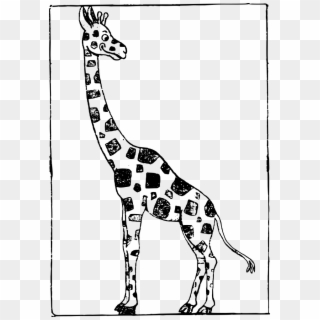 Giraffe Cartoon Images Black And White - Black And White Giraffe Free Clipart - Png Download