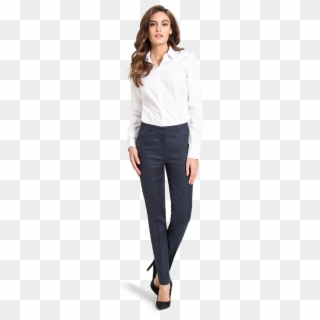 Women's Blue Business Pants - Dress Pants And Blouse Clipart