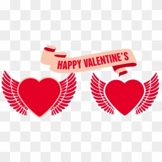 Valentine's Day Heart With Wings 3688*1616 Transprent - Heart Clipart