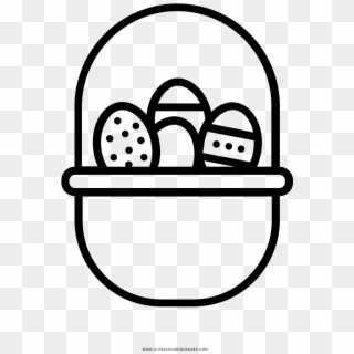 Easter Egg Basket Coloring Page Clipart