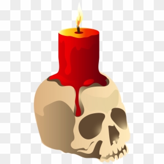 Halloween Skull Candle Png Clipart Image - Halloween Candle Clipart Transparent Png