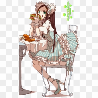 Food & Cooking - Anime Girl Eating Transparent Clipart