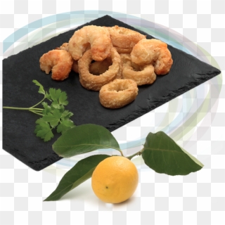 The Great Fried Squid And Shrimps “gran Fritto” Is - Tangerine Clipart