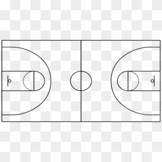 269 - 945 - - Basketball Court Line Drawing Clipart