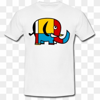 Men's White Elephant T-shirt From Laughing Lion Design - Cartoon Clipart