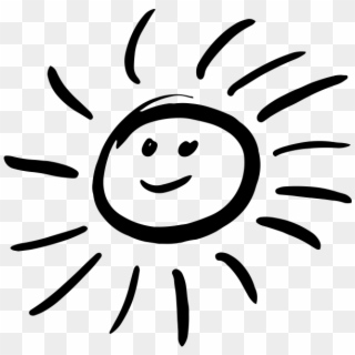 Smiling Sun Black And White Png Clipart
