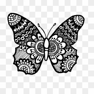 Butterfly Zentangle - Tribal De Animales Blanco Y Negro Clipart