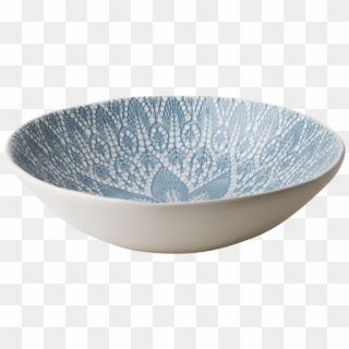 Ceramic Salad Bowl With Blue Grey Lace Embossing By - Ceramic Salad Bowls Clipart
