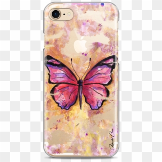 Coque Iphone 7/8 Pink Watercolor Butterfly - Mobile Phone Case Clipart