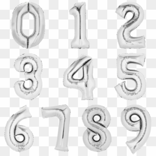80 Cm Silver Numbers Balloon Balloon Foil Balloon Birthday - Amscan Foil Numbers Clipart