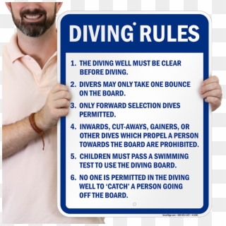 Diving Rules Signs - Diving Board Safety Clipart