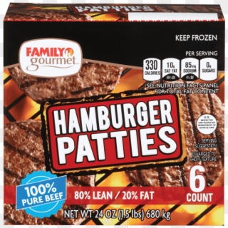 Family Gourmet Ground Beef Patties - Family Gourmet Hamburger Patties Clipart