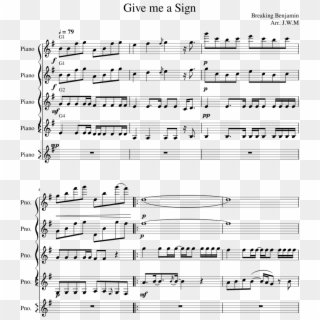 Give Me A Sign Sheet Music Composed By Breaking Benjamin - Sheet Music Clipart